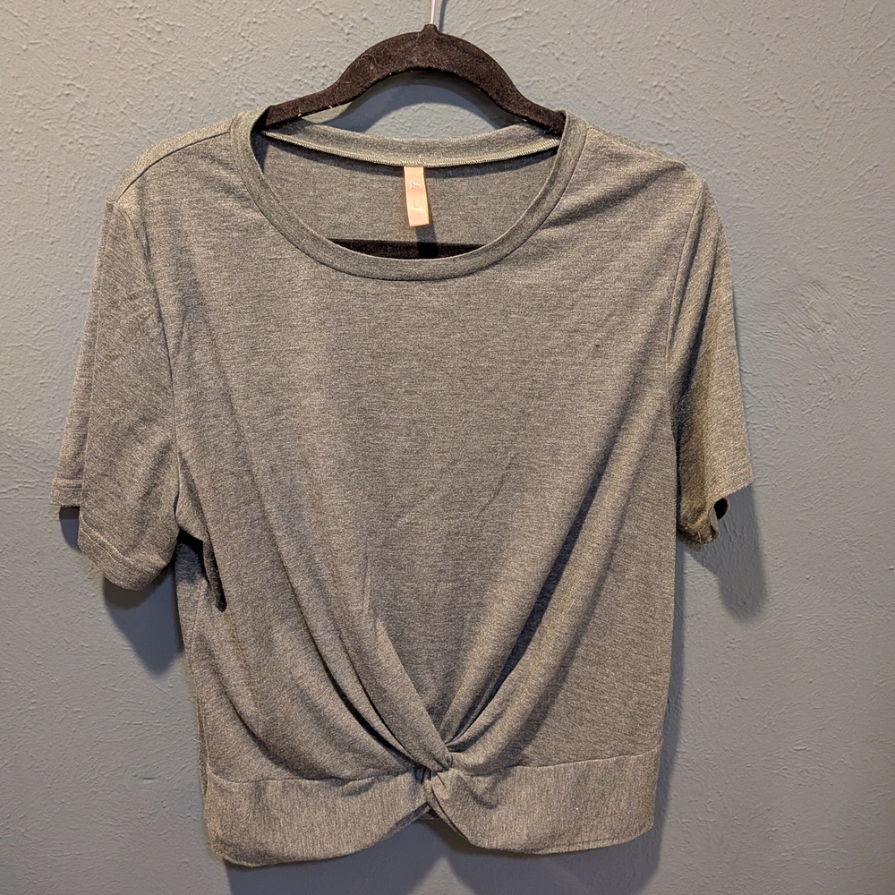 Gray Women's Twist Front Top